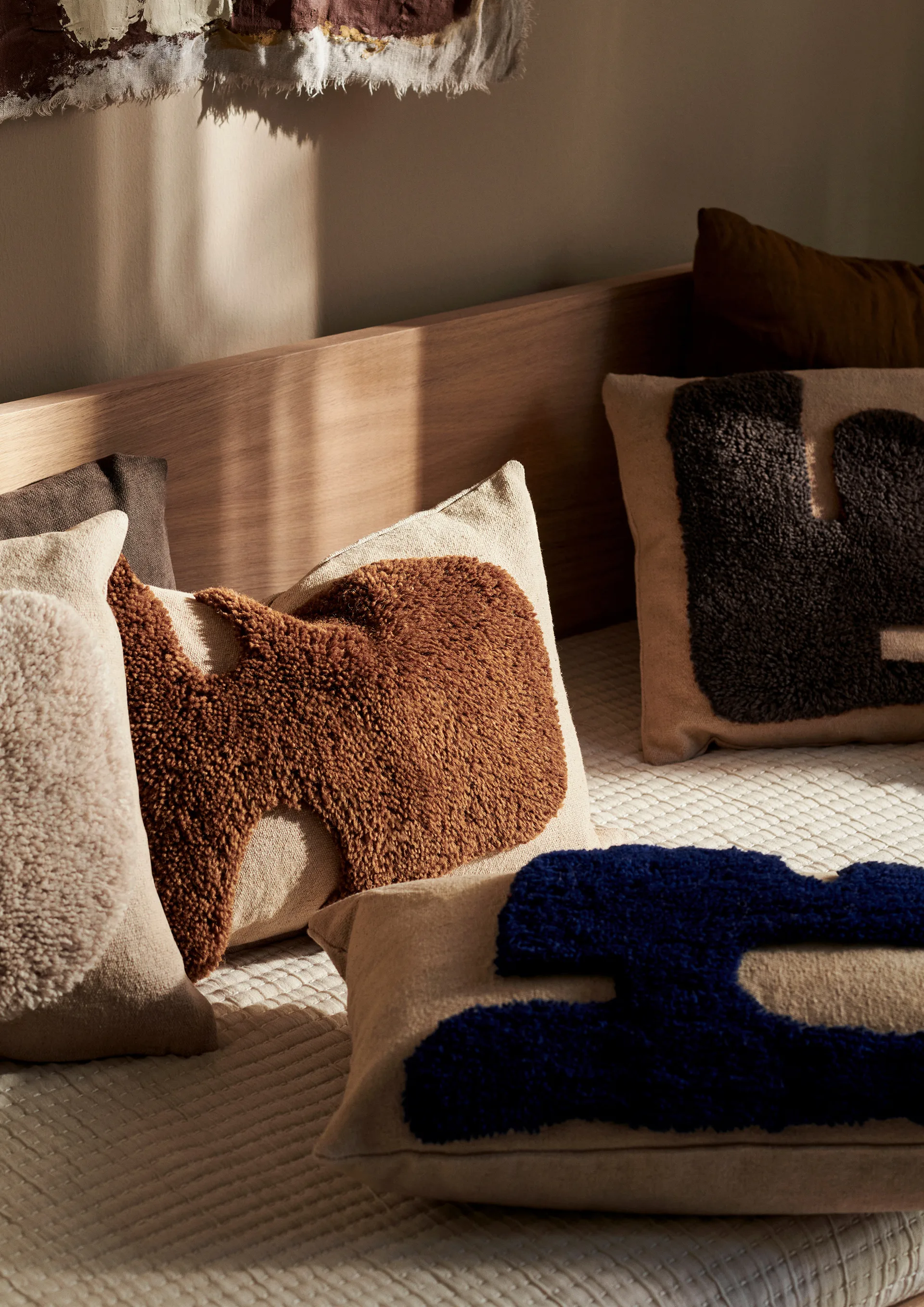 Lay almofada rectangular 40x60 cm, Sand/ Azul luminoso Ferm Living