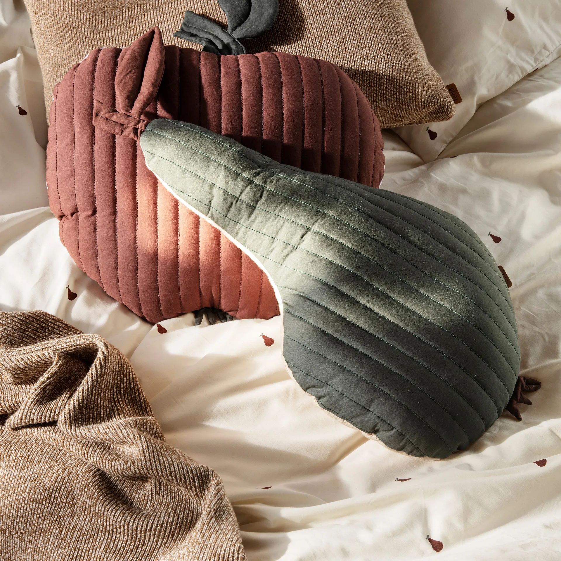 Lençóis de cama Pear 140x200 cm, Off white-cinnamon Ferm Living