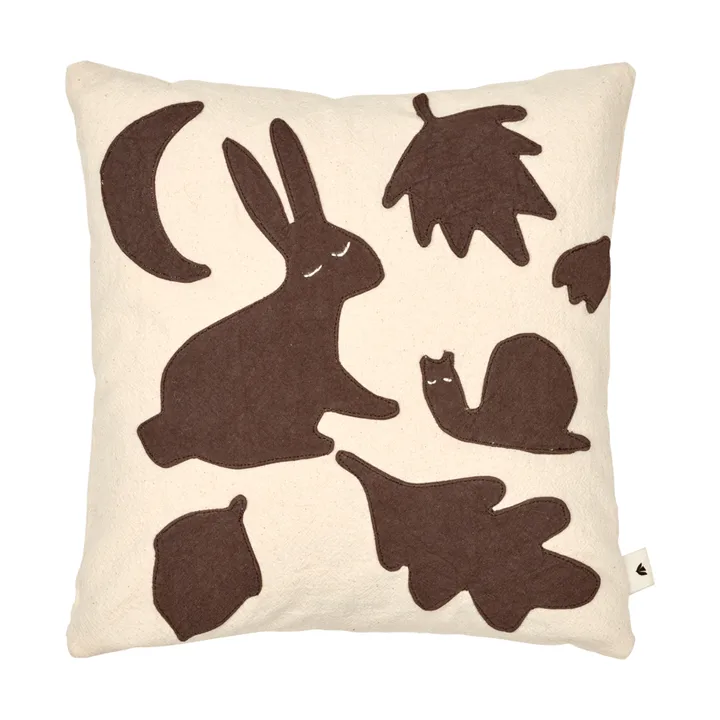 Lunden almofada - Off-white-dark chocolate, 30x30 cm - Ferm Living