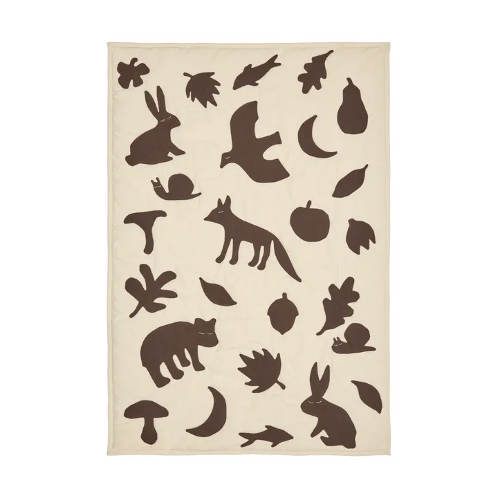Lunden manta - Off-white-dark chocolate, 80x110 cm - Ferm Living