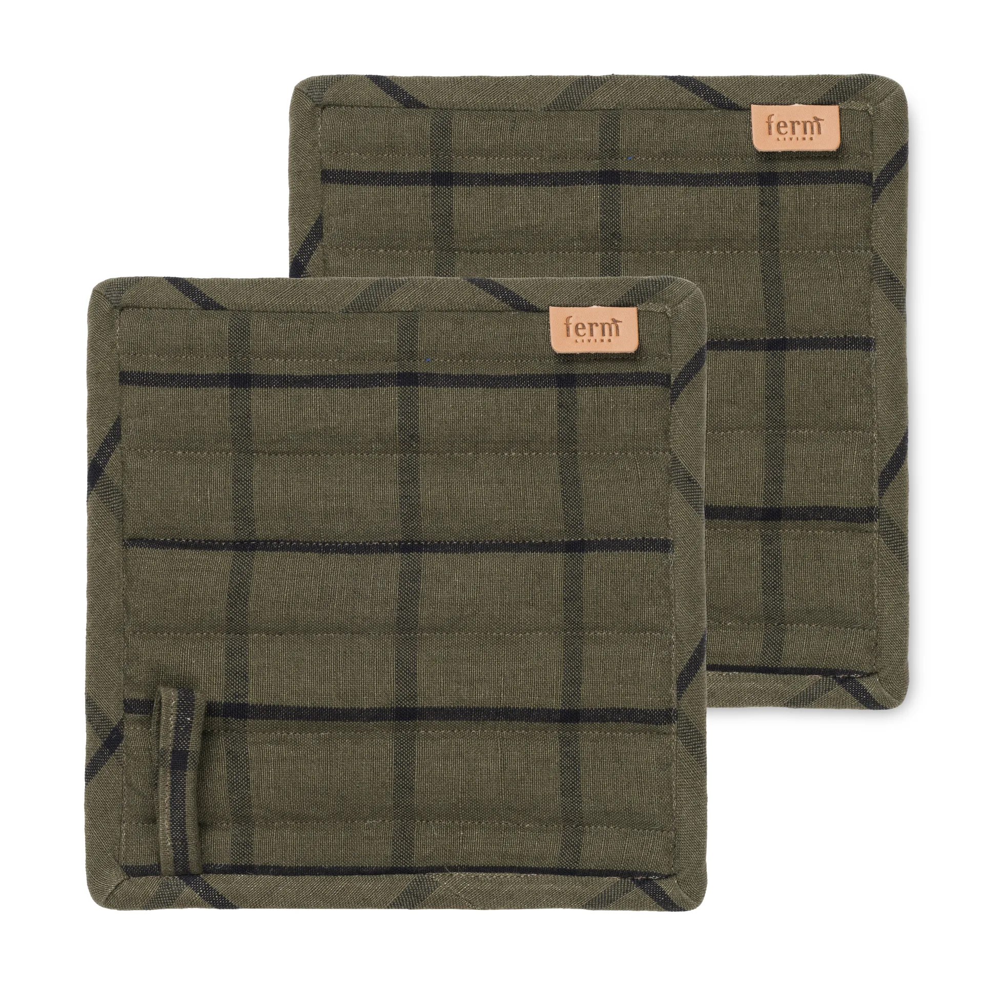 Luva de forno Hale 2 un., verde-preto Ferm Living