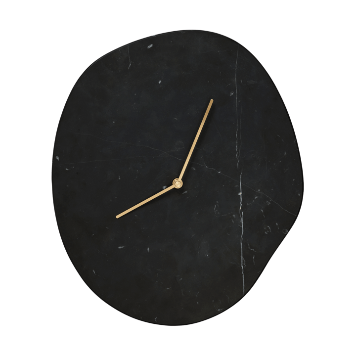 Melt relógio de parede 28x33 cm - Black marble - Ferm Living