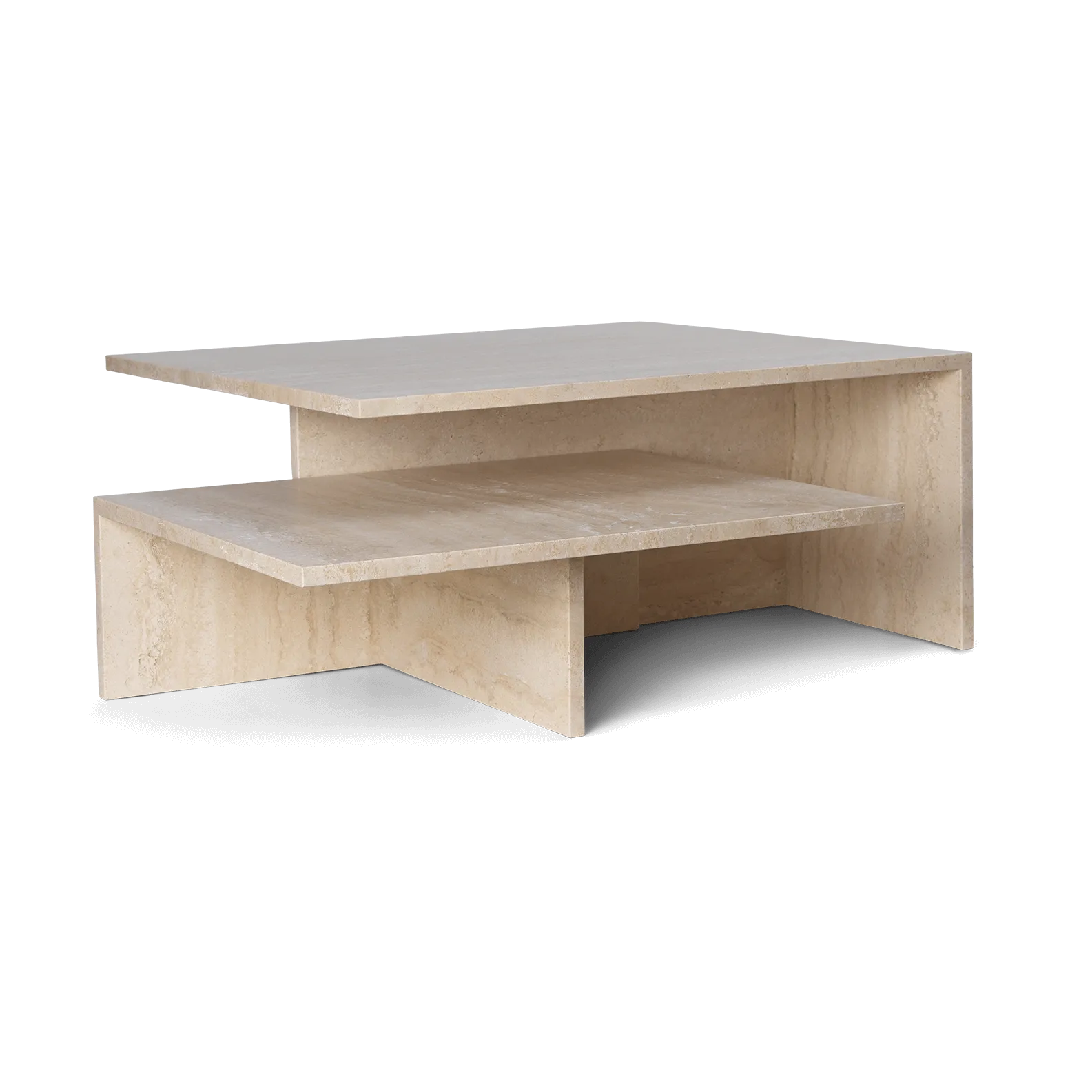Mesa de centro Distinct Grande Duo 133x70x35 cm, Travertino Ferm Living