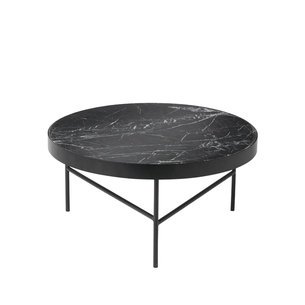 Mesa de centro Marble Table, Mármore preto, grande, base preta Ferm Living