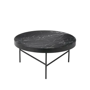 Mesa de centro Marble Table - Mármore preto, grande, base preta - Ferm Living