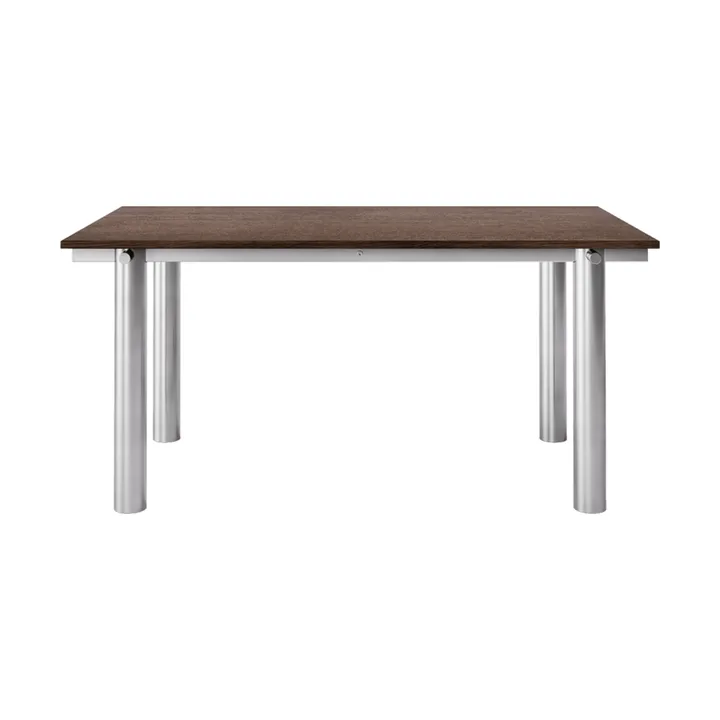 Mesa de jantar Atura - Aço inox escovado-carvalho escurecido, 90x160 cm - Ferm Living