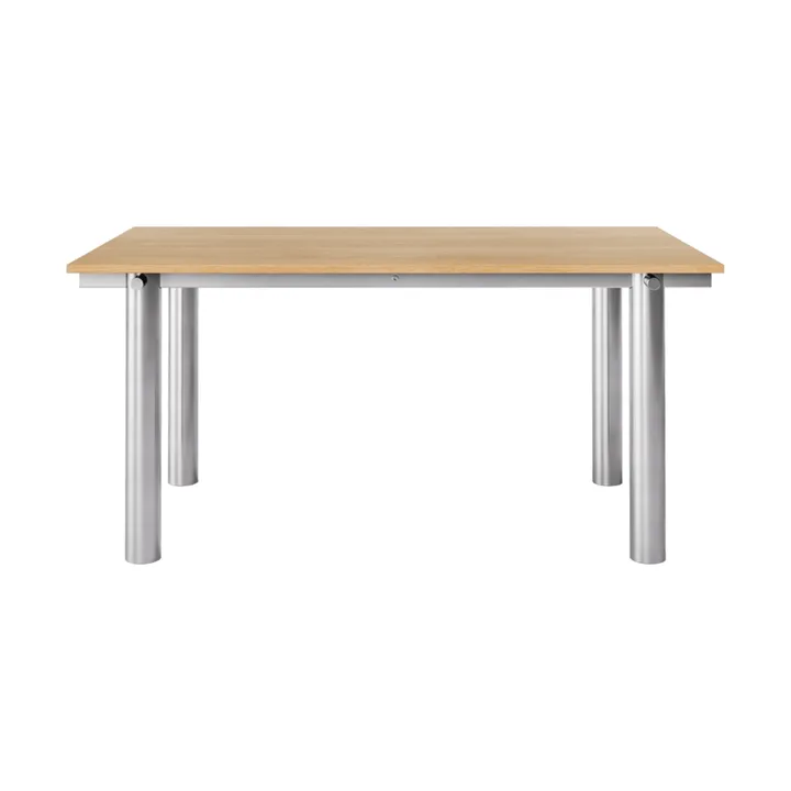 Mesa de jantar Atura - Aço inox escovado-carvalho natural, 90x160 cm - Ferm Living