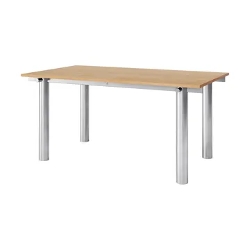 Mesa de jantar Atura - Aço inox escovado-carvalho natural, 90x160 cm - Ferm Living