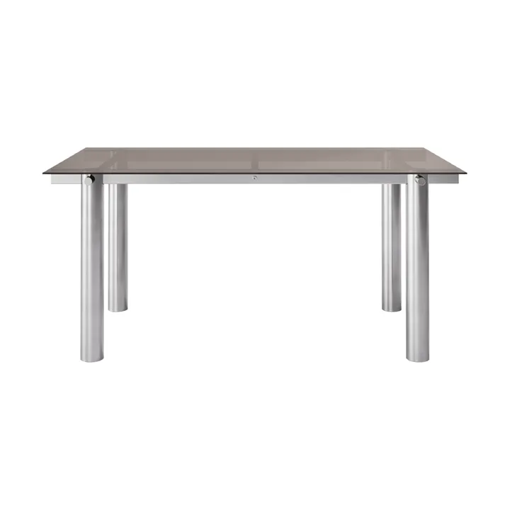 Mesa de jantar Atura - Aço inox escovado-vidro escurecido, 90x160 cm - Ferm Living