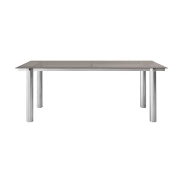 Mesa de jantar Atura - Aço inox escovado/Vidro escuro fumado, 90x200 cm - Ferm Living