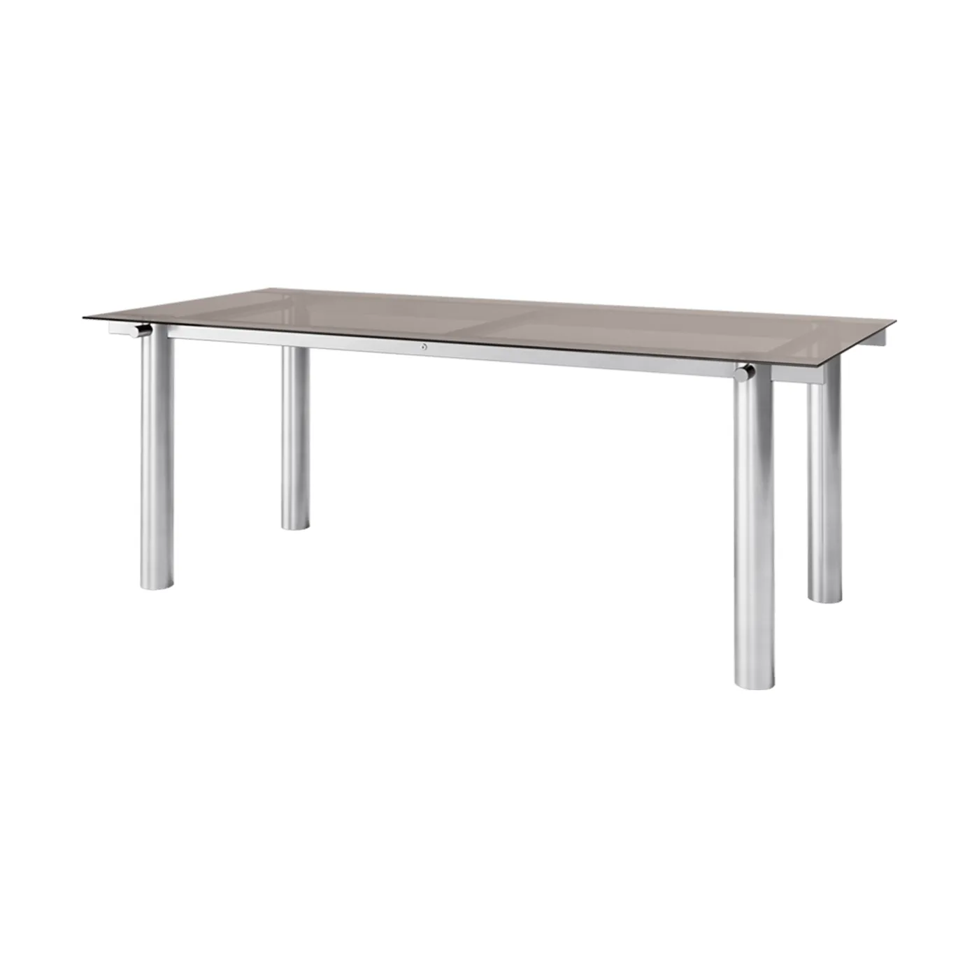 Mesa de jantar Atura, Aço inox escovado/Vidro escuro fumado, 90x200 cm Ferm Living