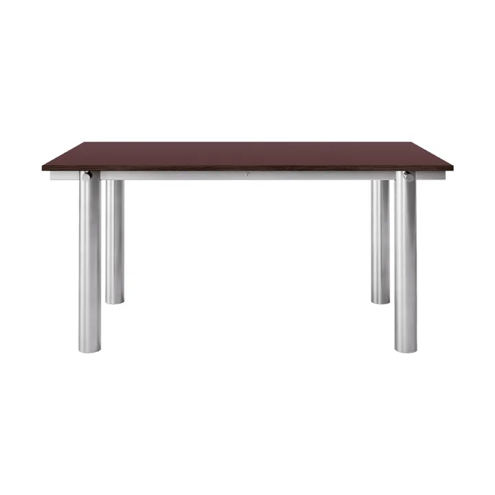 Mesa de jantar Atura - Aço inoxidável escovado-bordeaux, 90x160 cm - Ferm Living