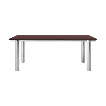 Mesa de jantar Atura - Aço inoxidável escovado-bordeaux, 90x200 cm - Ferm Living