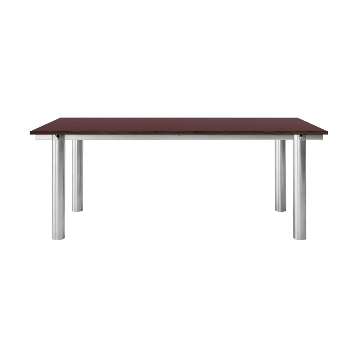 Mesa de jantar Atura - Aço inoxidável escovado-bordeaux, 90x200 cm - Ferm Living