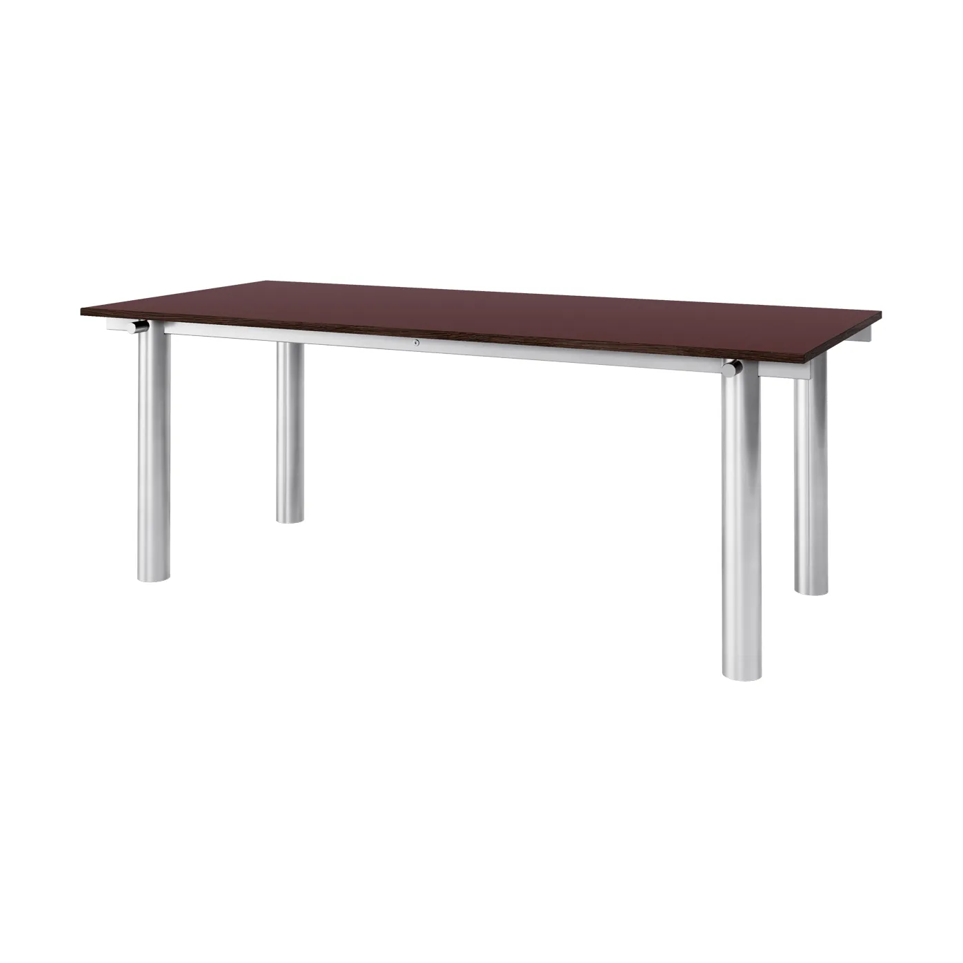 Mesa de jantar Atura, Aço inoxidável escovado-bordeaux, 90x200 cm Ferm Living