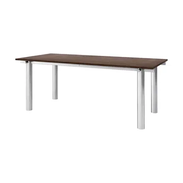 Mesa de jantar Atura - Aço inoxidável escovado-carvalho escurecido, 90x200 cm - Ferm Living
