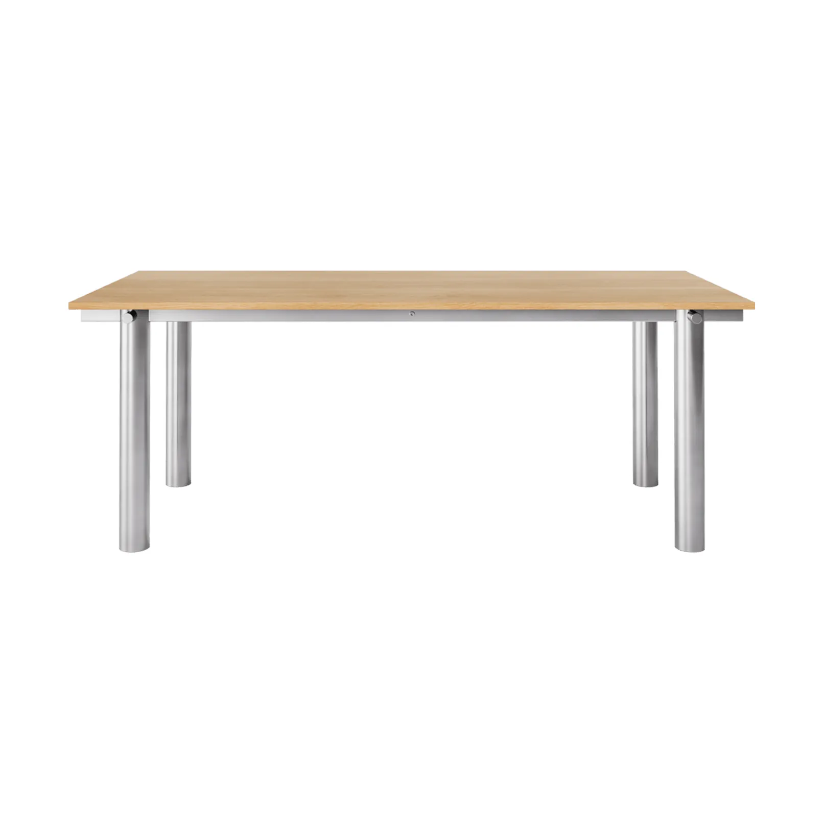 Mesa de jantar Atura, Aço inoxidável escovado-carvalho natural, 90x200 cm Ferm Living