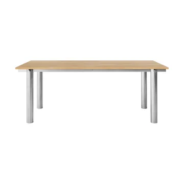 Mesa de jantar Atura - Aço inoxidável escovado-carvalho natural, 90x200 cm - Ferm Living