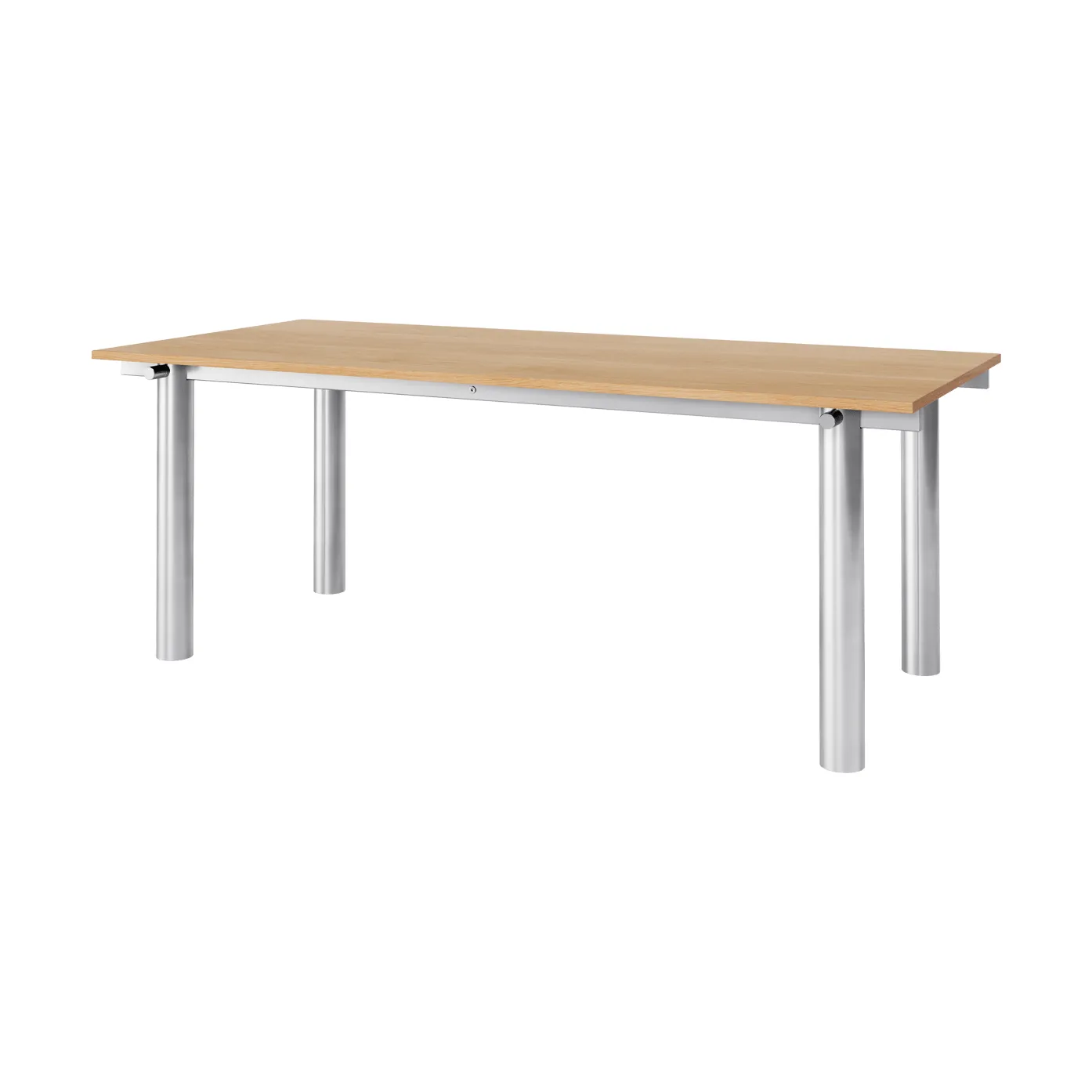 Mesa de jantar Atura, Aço inoxidável escovado-carvalho natural, 90x200 cm Ferm Living
