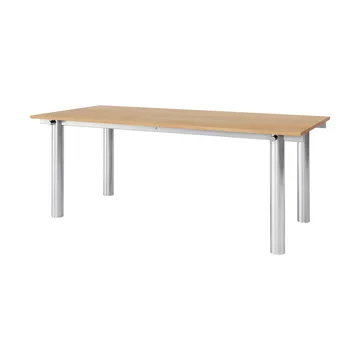 Mesa de jantar Atura - Aço inoxidável escovado-carvalho natural, 90x200 cm - Ferm Living