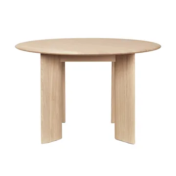 Mesa de jantar Bevel Ø117 cm - Carvalho oleado branco - Ferm Living