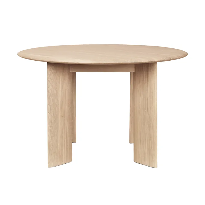 Mesa de jantar Bevel Ø117 cm - Carvalho oleado branco - Ferm Living