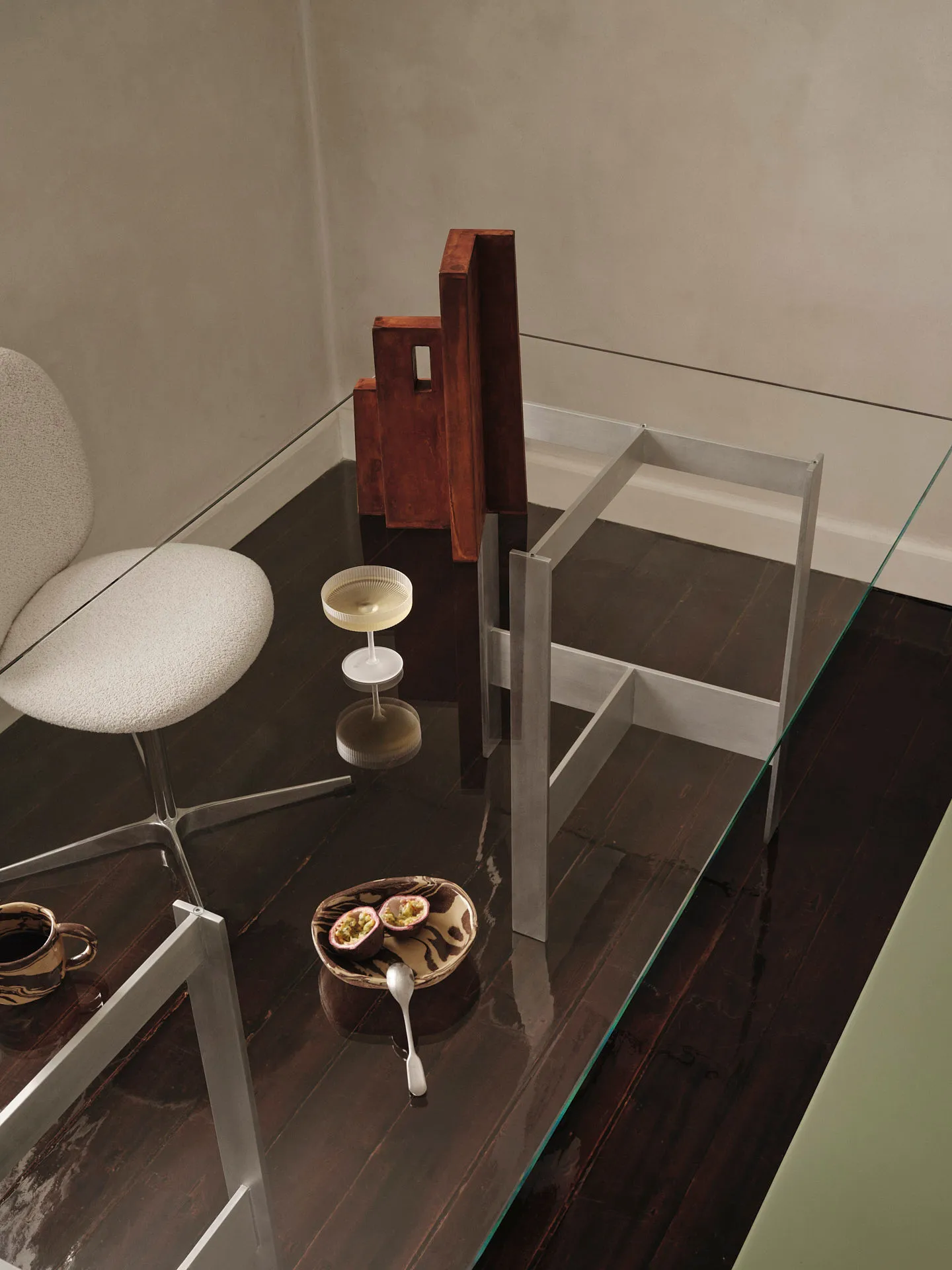 Mesa de jantar Lager 90x200 cm, Glass-aluminium Ferm Living