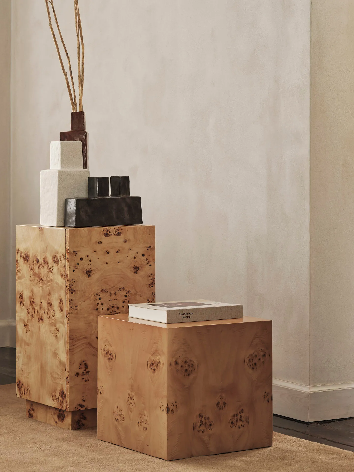 Mesa lateral Burl Cube 40x40 cm, Natural Ferm Living