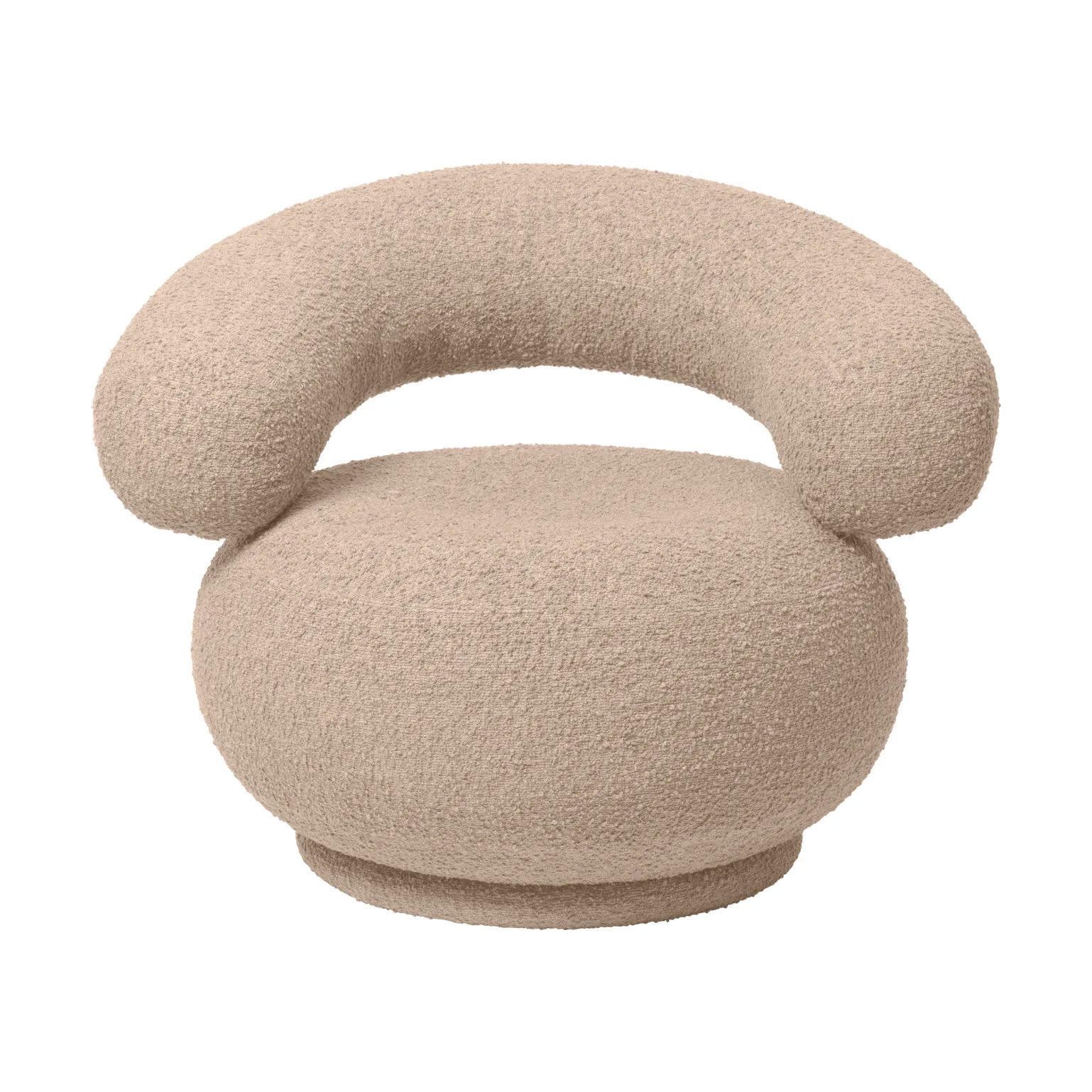 Orbo Lounge chair swivel, Raw bouclé - Natural Ferm Living