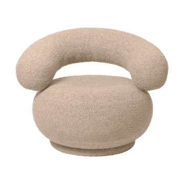 Orbo Lounge chair swivel - Raw bouclé - Natural - Ferm Living