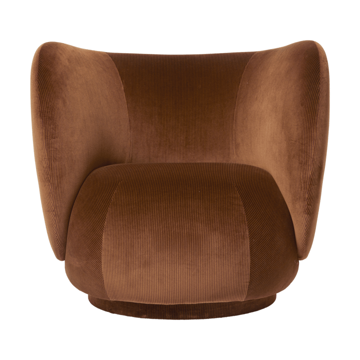 Poltrona Rico lounge chair - Devoré velvet-Rust - Ferm Living