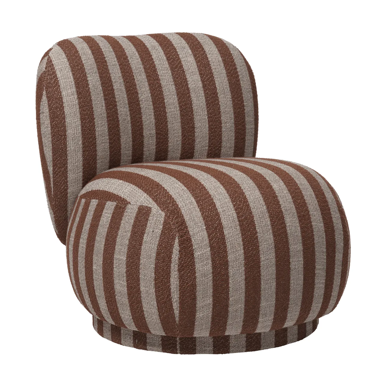 Poltrona Rico lounge chair piccolo, Louisiana, Sand-chocolate Ferm Living