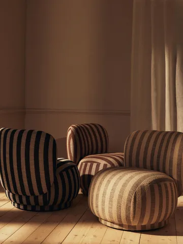 Poltrona Rico lounge chair piccolo - Louisiana, Sand-chocolate - Ferm Living