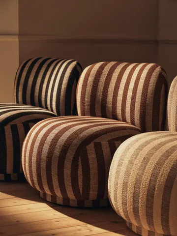 Poltrona Rico lounge chair piccolo - Louisiana, Sand-chocolate - Ferm Living