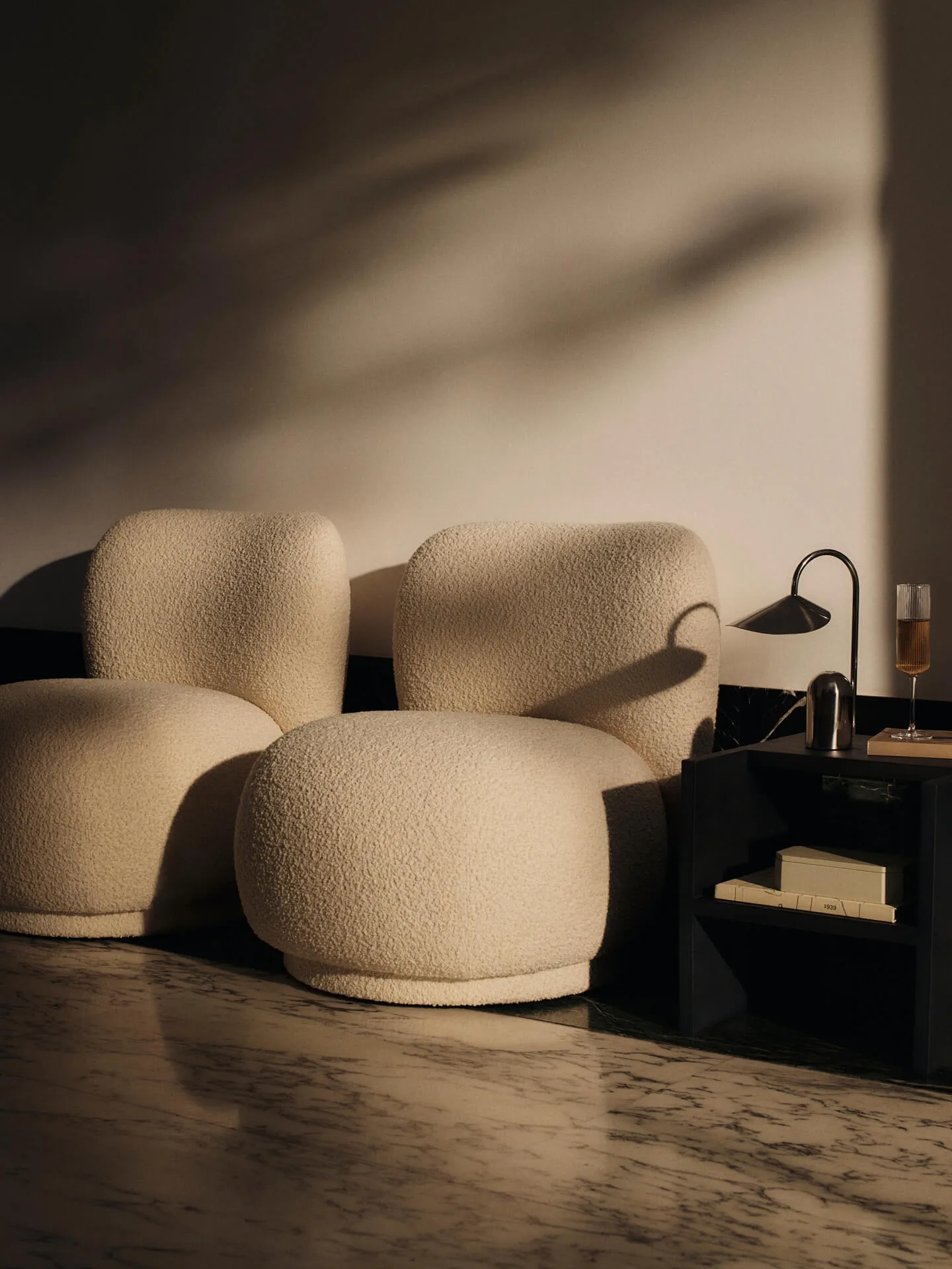 Poltrona Rico lounge chair piccolo, Nordic Bouclé-Off-white Ferm Living