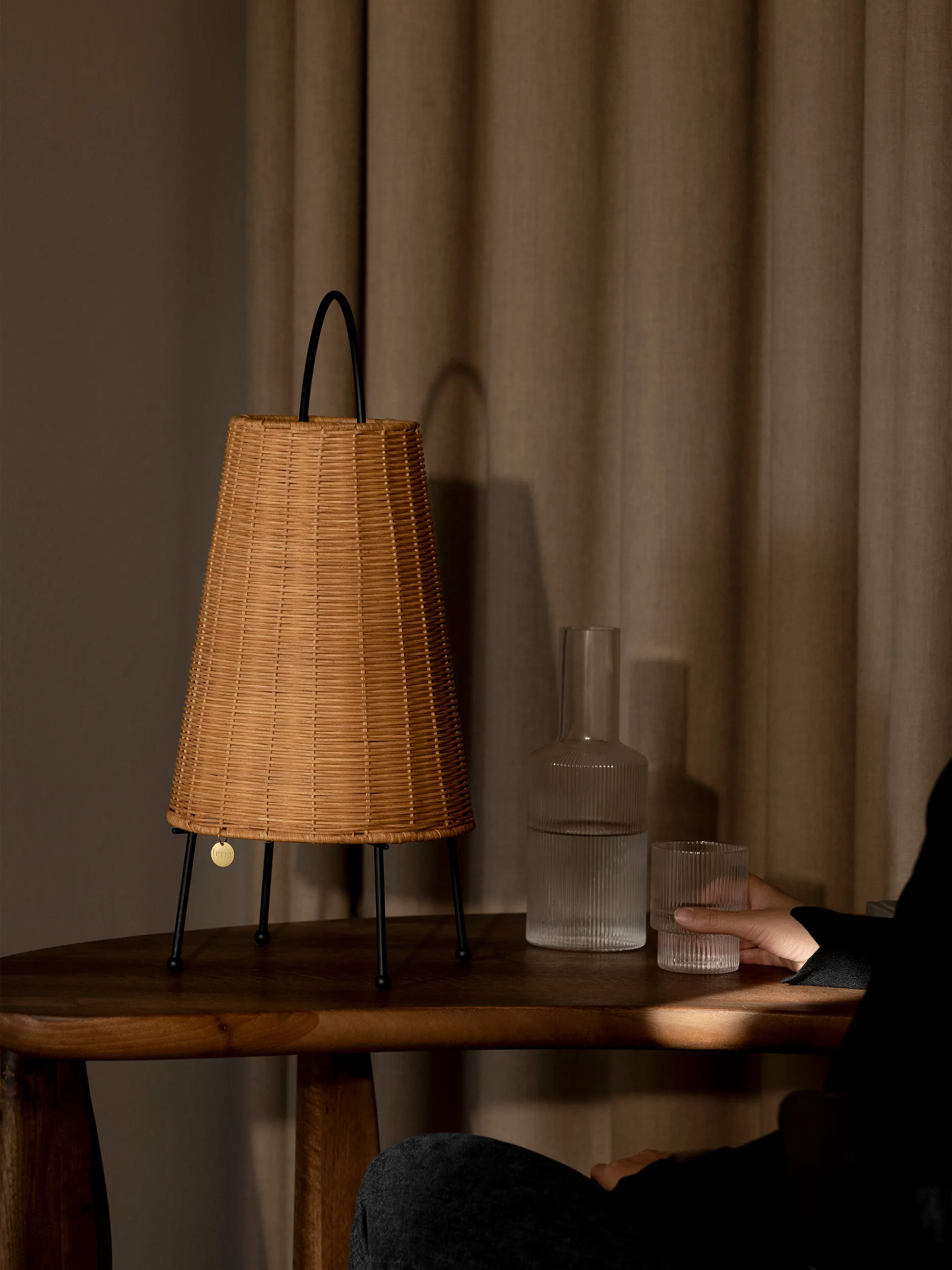 Porti Braided candeeiro de mesa 50 cm, Natural Ferm Living