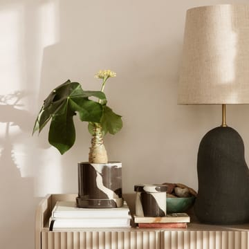 Pote com tampa Inlay Ø14,5 cm - Sand-brown - Ferm Living