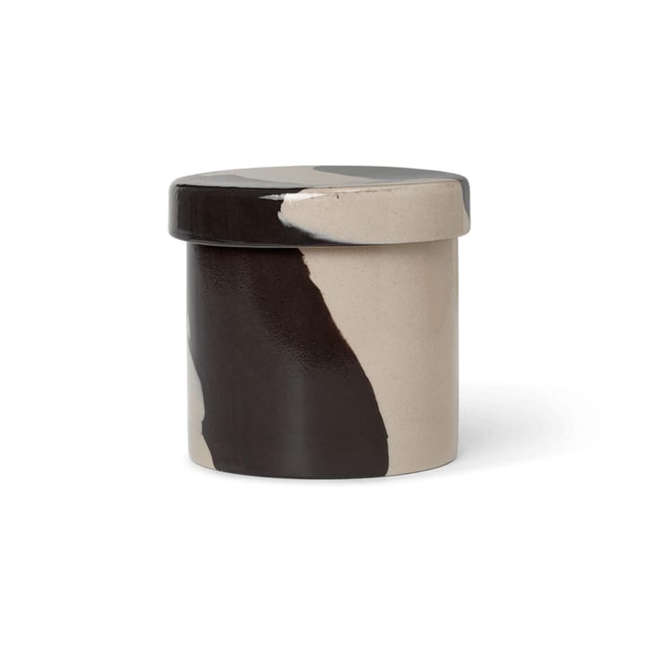 Pote com tampa Inlay Ø9,8 cm - Sand-brown - Ferm Living