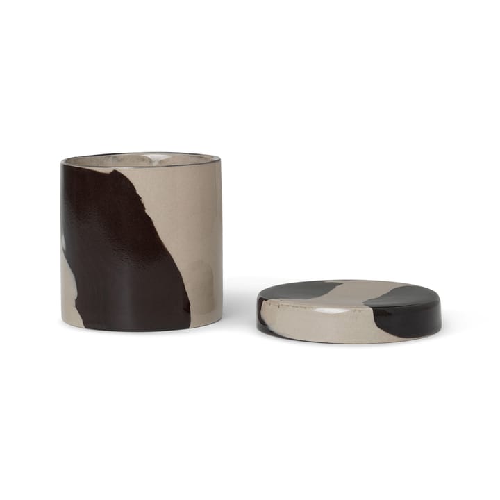 Pote com tampa Inlay Ø9,8 cm, Sand-brown Ferm Living