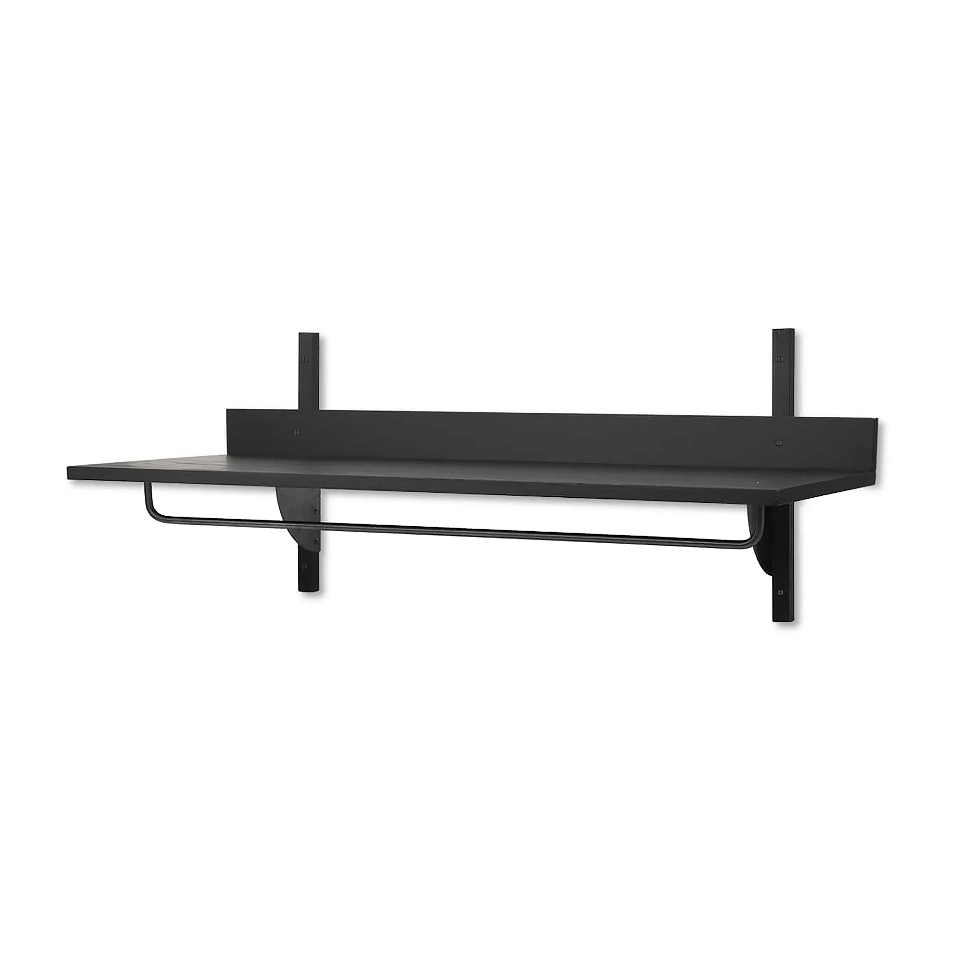 Prateleira com calha suspensa Sector 37x87 cm, Black ash-black brass Ferm Living