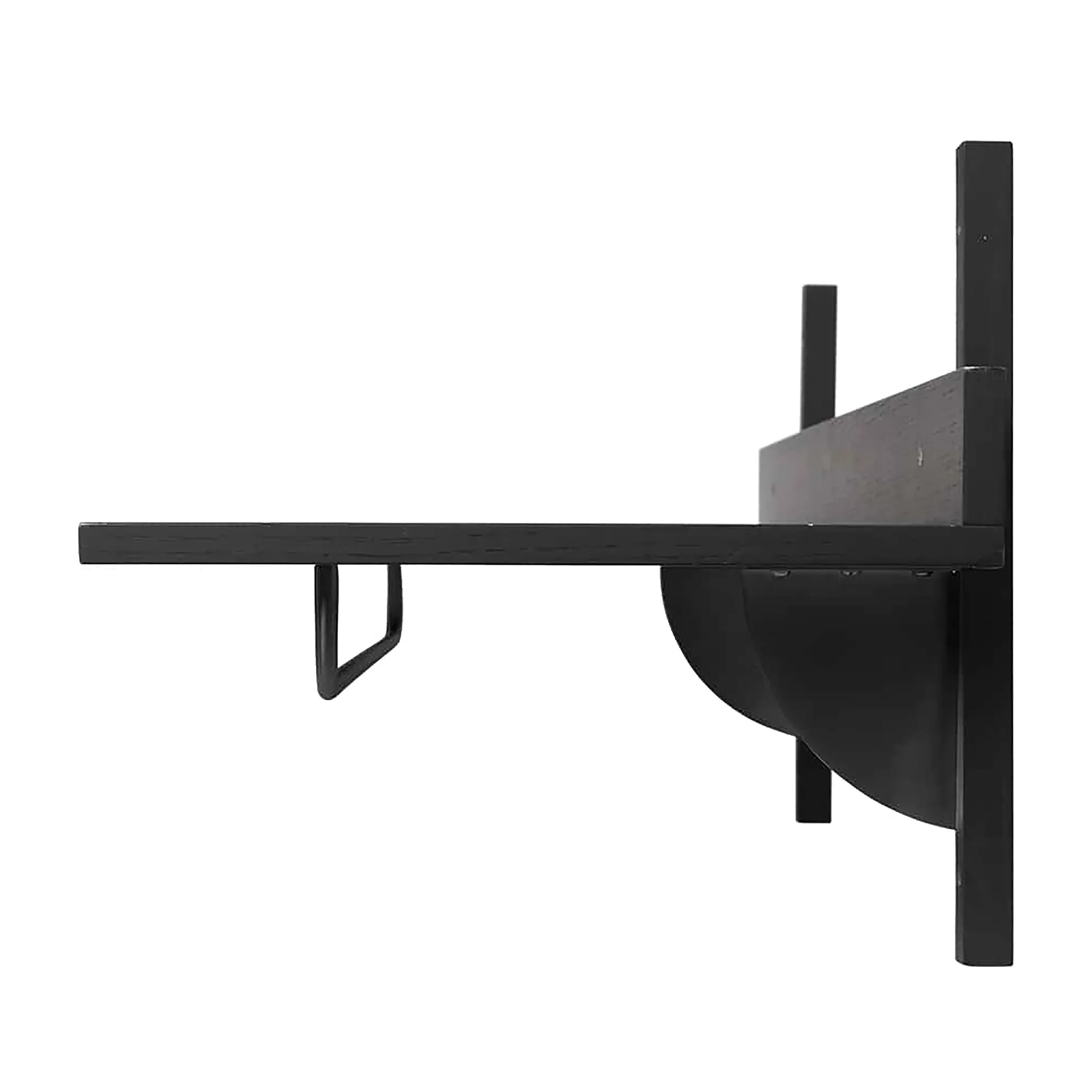 Prateleira com calha suspensa Sector 37x87 cm, Black ash-black brass Ferm Living