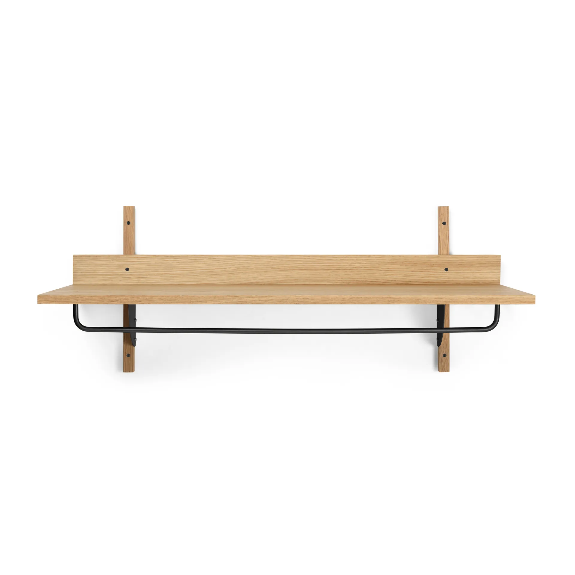 Prateleira com calha suspensa Sector 37x87 cm, Oak-black brass Ferm Living