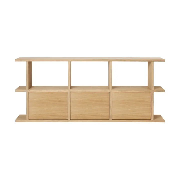 Prateleira Kona 3x2 - Carvalho natural, incl. 3 inserções de armário - Ferm Living