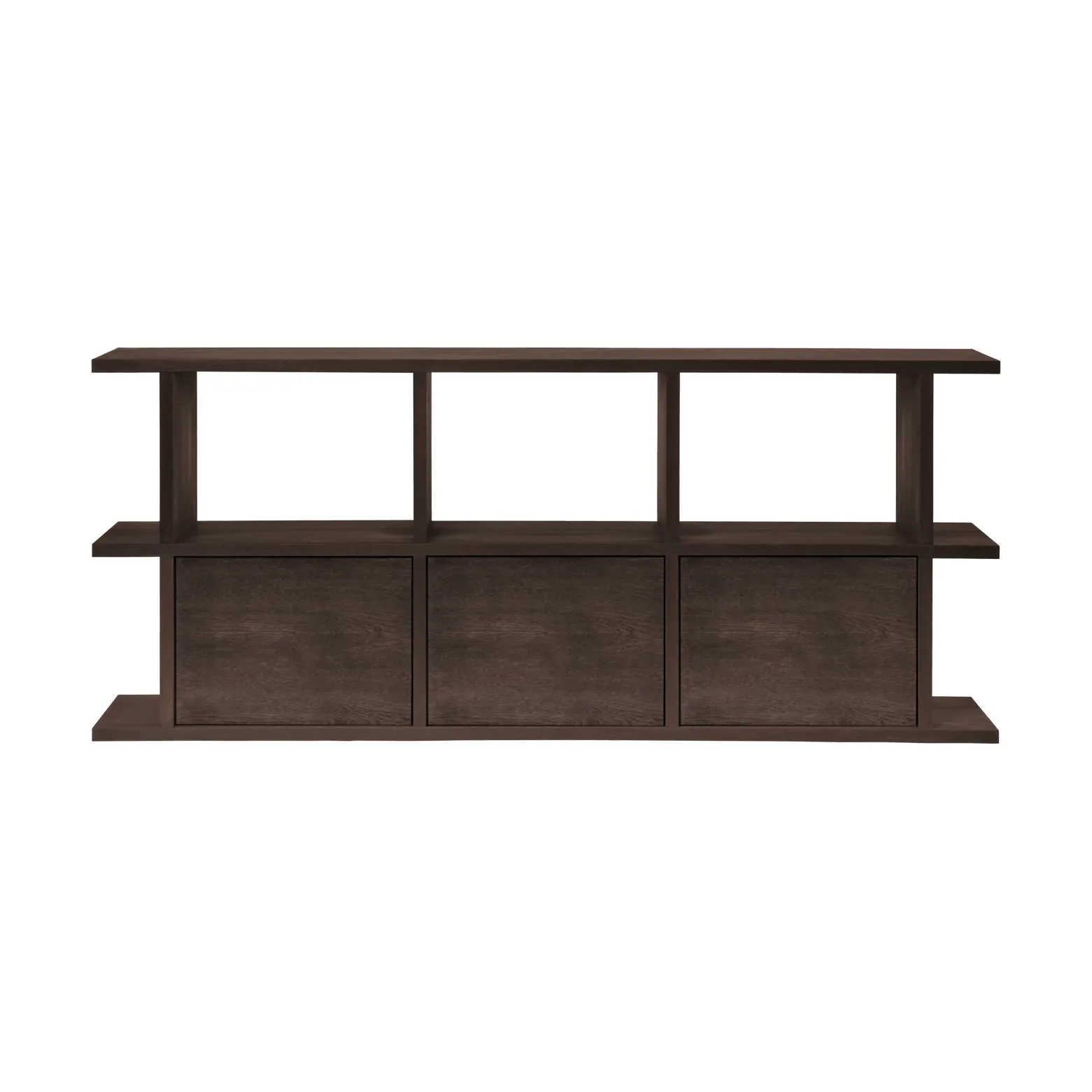 Prateleira Kona 3x2, Dark stained, incl. 3 módulos de armário Ferm Living