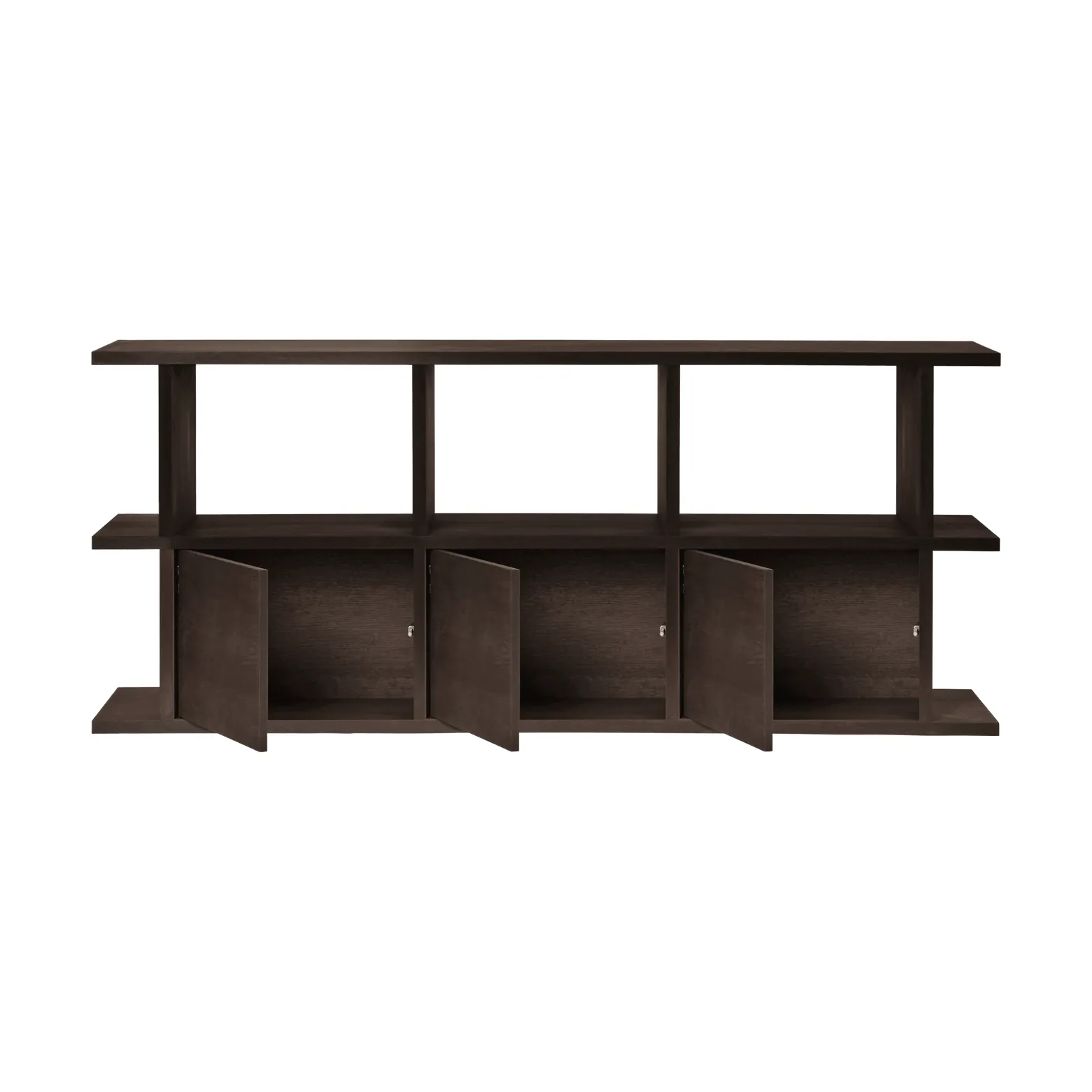 Prateleira Kona 3x2, Dark stained, incl. 3 módulos de armário Ferm Living