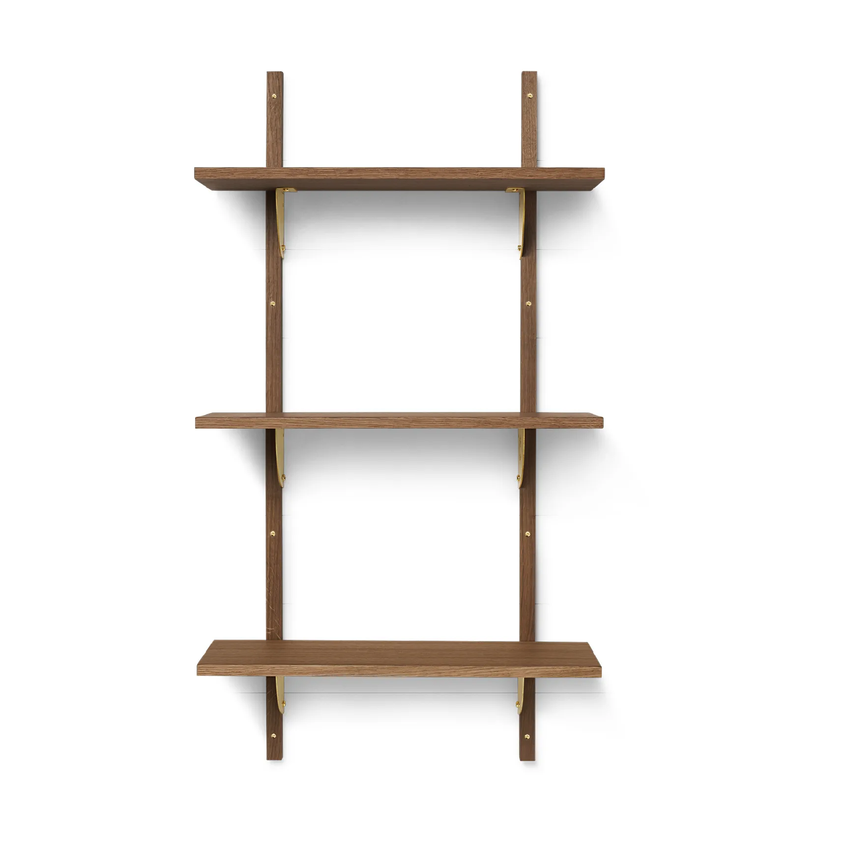 Prateleira Sector triple narrow, Smoked Oak, brass Ferm Living