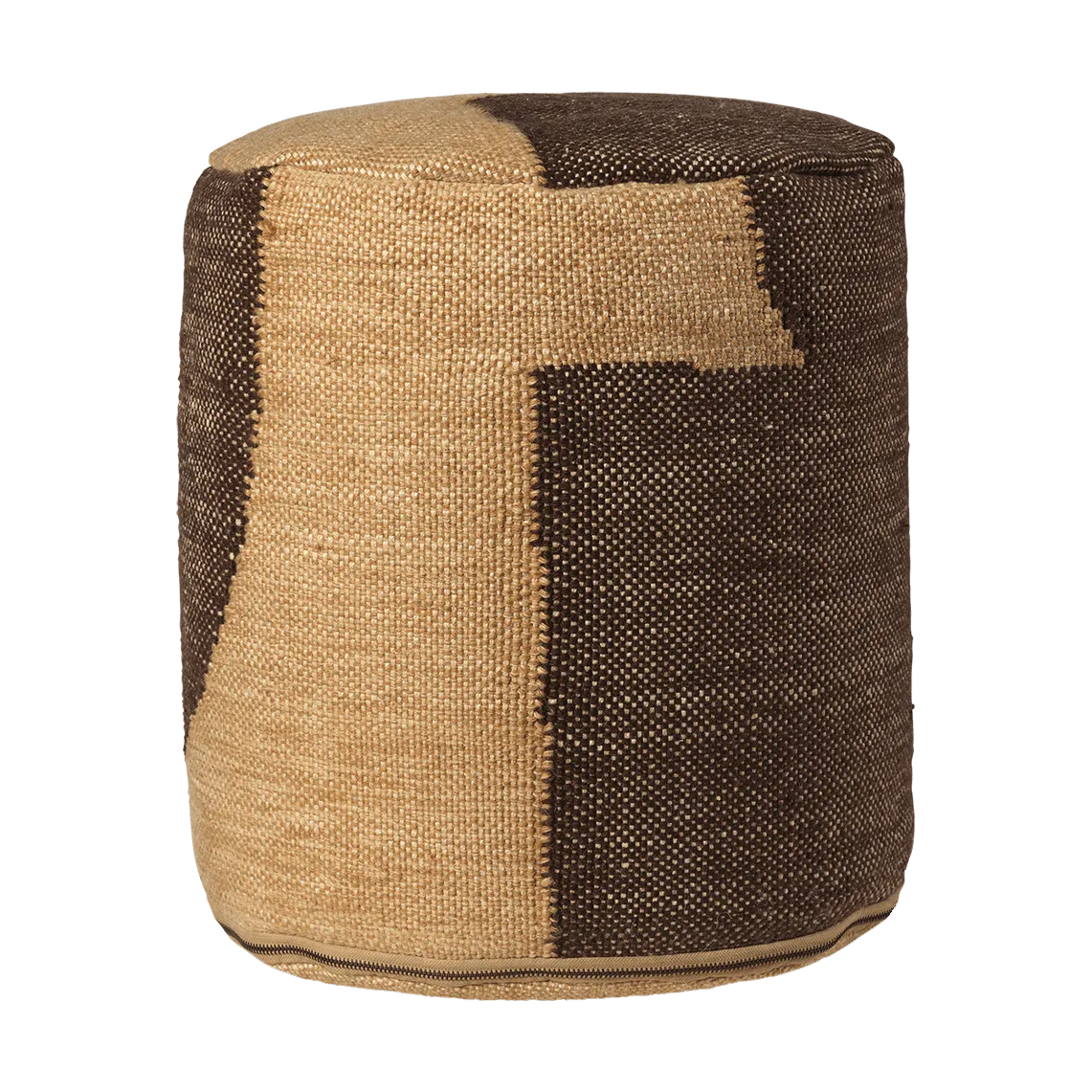 Pufe Forene cylinder pouf Ø38x42 cm, Tan-Chocolate Ferm Living