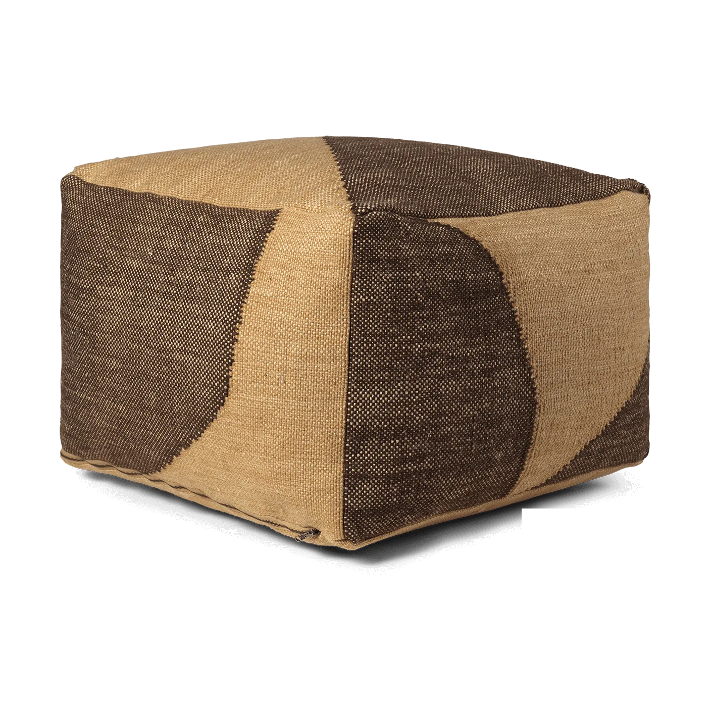Pufe Forene square pouf 60x60x40 cm, Tan-Chocolate Ferm Living