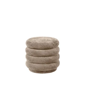 Pufe Round - Tecido faded velvet 26 bege - Ferm Living