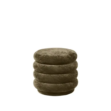 Pufe Round - Tecido faded velvet 3 forest - Ferm Living